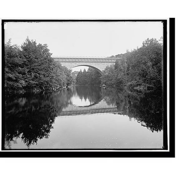 Historic Print, Echo Bridge, Charles River, Newton, Mass., 16" x 20"