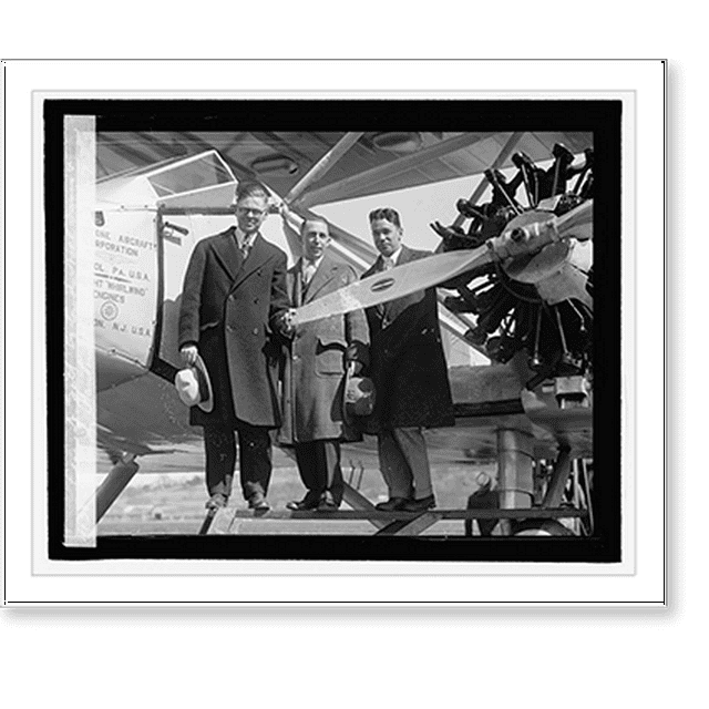 Historic Print, Edgar N. Gott, Lt. Comdr. Noel Davis & Lt. Comdr