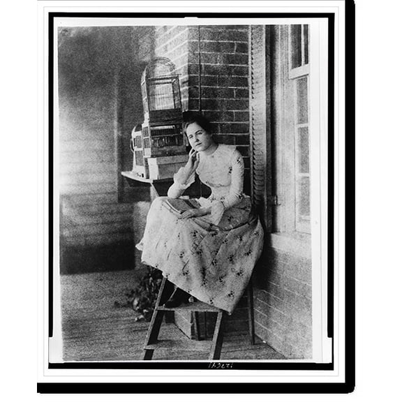 Historic Print, [Edith Bolling Galt Wilson, full-length portrait, seated on porch(?), facing slightly left, at age 15], 18" x 24"