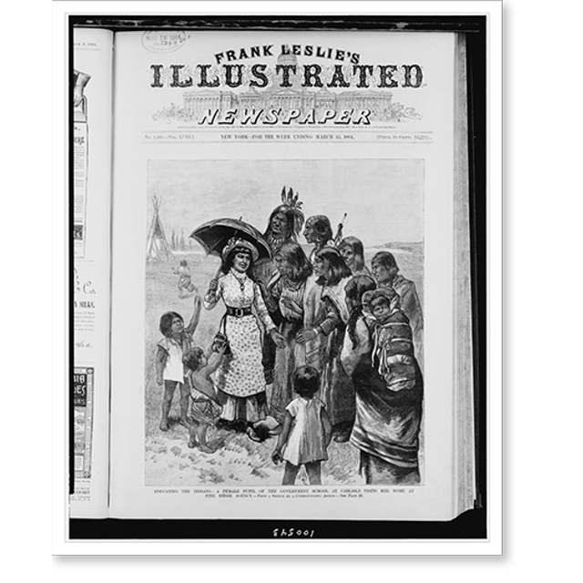Historic Print, Educating the Indians. a female pupil of the government