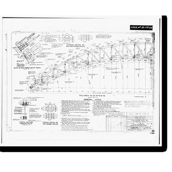 Historic Print, Edwards Air Force Base, North Base, Hangar, End of North Base Road, Boron, Kern County, CA - 3, 18" x 24"