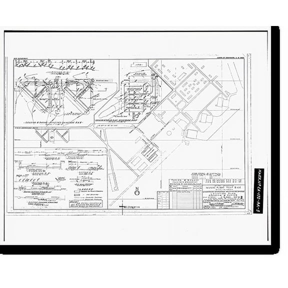 Historic Print, Edwards Air Force Base, North Base, Officers' Quarters A, North Base Road, Boron, Kern County, CA, 18" x 24"