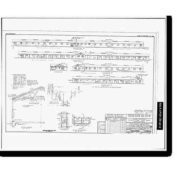 Historic Print, Edwards Air Force Base, North Base, Officers' Quarters A, North Base Road, Boron, Kern County, CA - 3, 18" x 24"