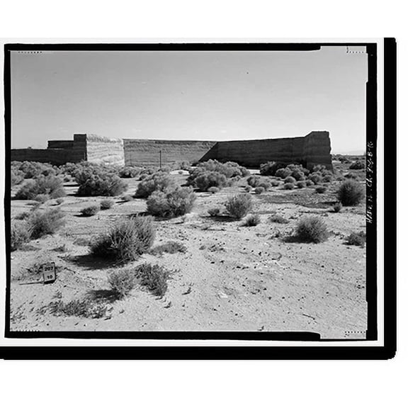 Historic Print, Edwards Air Force Base, South Base, Rammed Earth Aircraft Dispersal Revetments, Western Shore of Rogers Dry Lake, Boron, Kern County, CA - 16, 18" x 24"