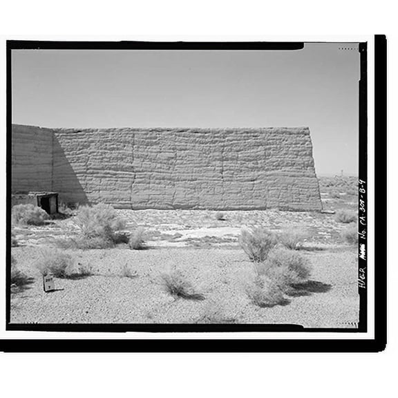 Historic Print, Edwards Air Force Base, South Base, Rammed Earth Aircraft Dispersal Revetments, Western Shore of Rogers Dry Lake, Boron, Kern County, CA - 9, 18" x 24"