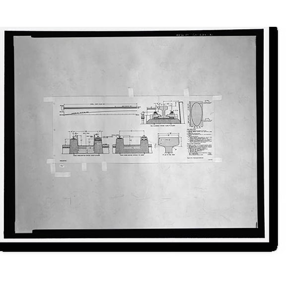 Historic Print, Edwards Air Force Base, South Base Sled Track, Edwards Air Force Base, North of Avenue B, between, Lancaster vicinity, Los Angeles County, CA, 18" x 24"