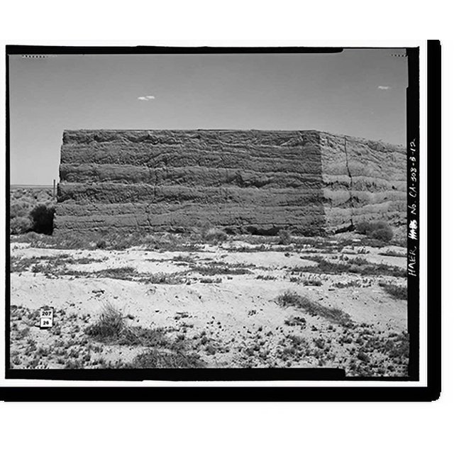 Historic Print, Edwards Air Force Base, South Base, Rammed Earth