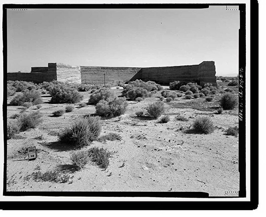 Historic Print, Edwards Air Force Base, South Base, Rammed Earth