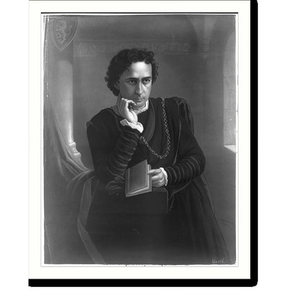 Historic Print, Edwin Booth as Hamlet, 16" x 20"