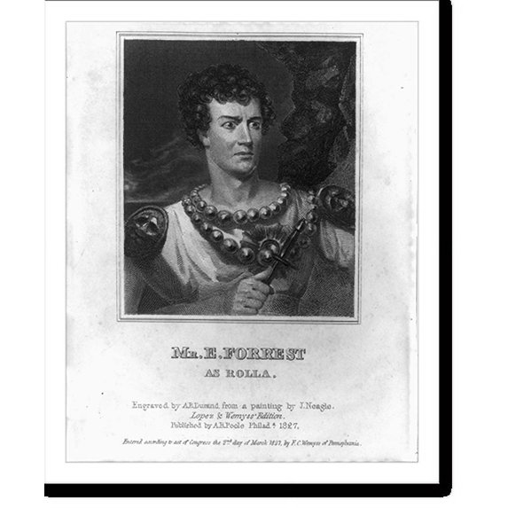 Historic Print, Edwin Forrest, 1806-1872, 18" x 24"