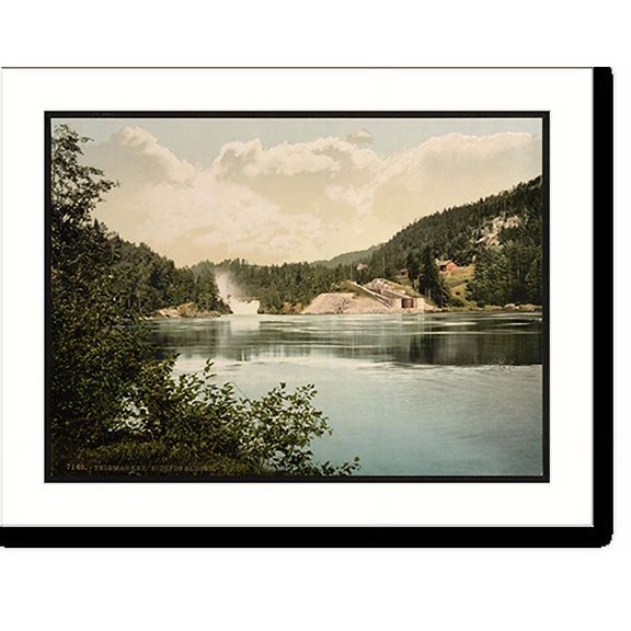 Historic Print, Eidsfos Lock Telemarken (i.e Telemark) Norway, 18" x 24"