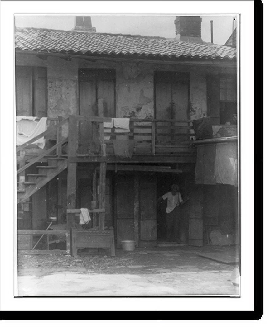 Historic Print, [Elderly Negro man in doorway of Spanish tiled roof