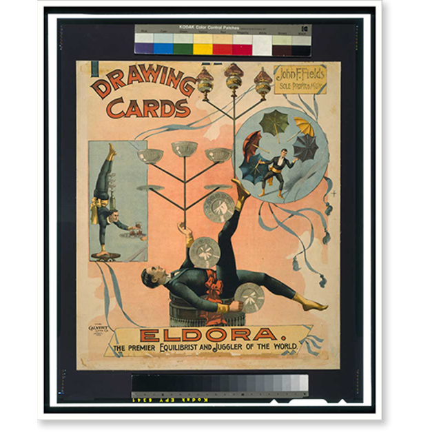 Historic Print, Eldora the premier equilibrist and juggler of the world