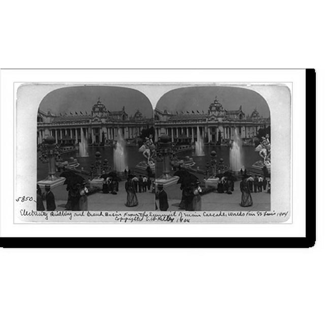 Historic Print, Electricity Building and Grand Basin from the summit of