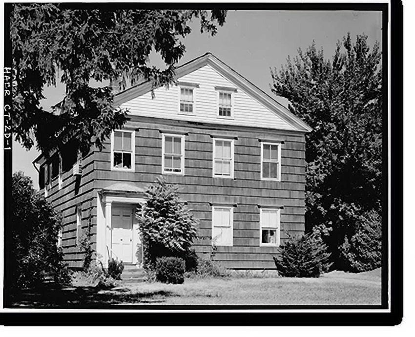 Historic Print, Eli Whitney Armory, Boarding House, Whitney Avenue