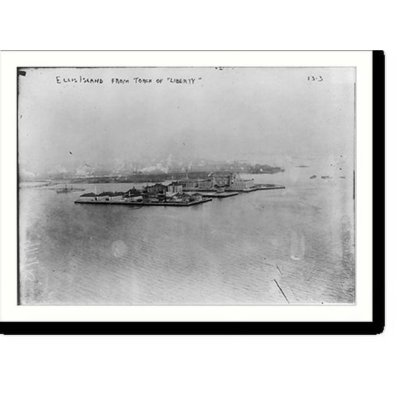 Historic Print, Ellis Island, N.Y. - view from the torch of Liberty"", 18" x 24"