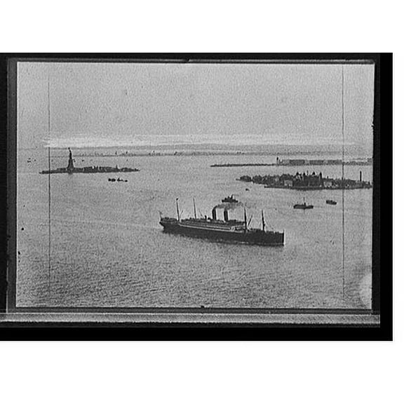 Historic Print, [Ellis Island and harbor, New York], 18" x 24"