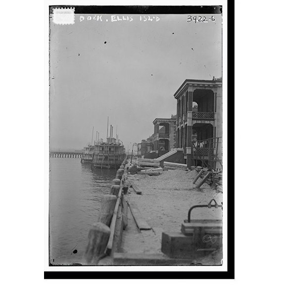 Historic Print, Ellis Island (dock), 18" x 24"
