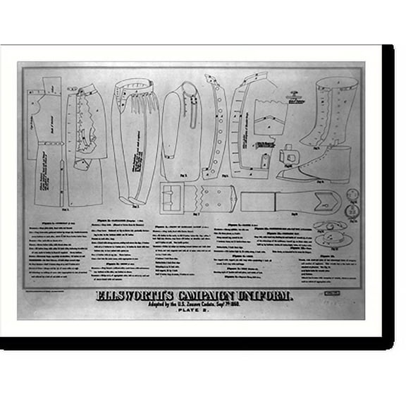 Historic Print, Ellsworth's campaign uniform, 16" x 20"