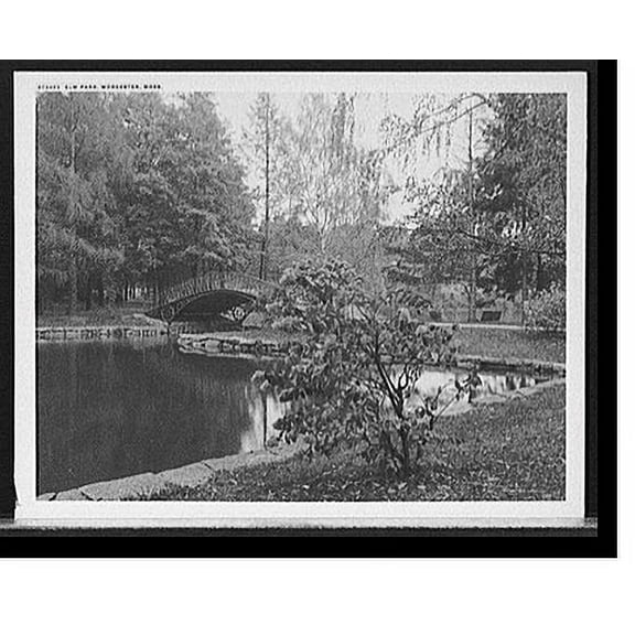 Historic Print, Elm Park, Worcester, Mass., 18" x 24"