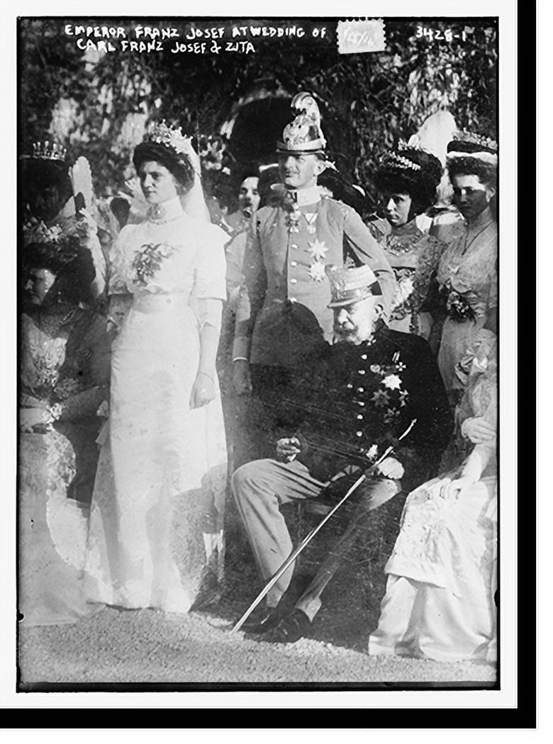 Historic Print, Emperor Franz Josef at wedding of Carl Franz Josef and