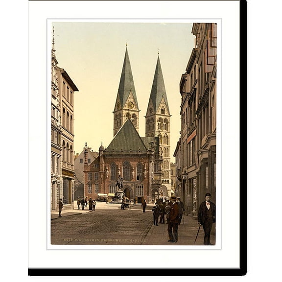 Historic Print, Emperor Williams Place Bremen Germany, 16" x 20"