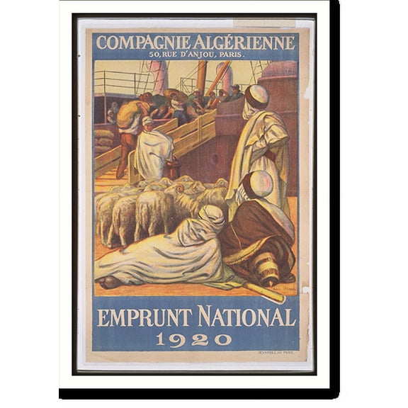 Historic Print, Emprunt National 1920 - Compagnie Algeacuterienne, 18" x 24"