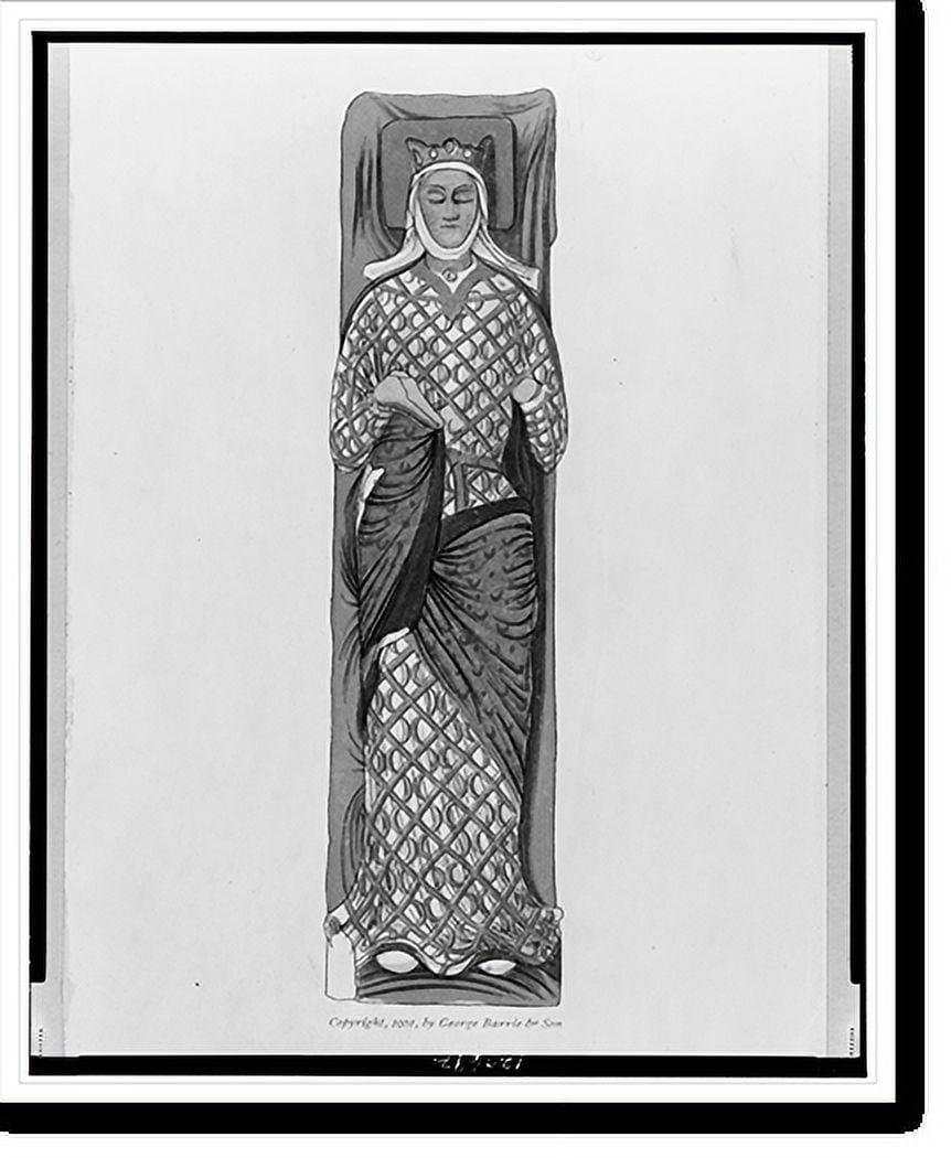 Historic Print, [Enameled stone effigy of Eleanor of Aquitane from her