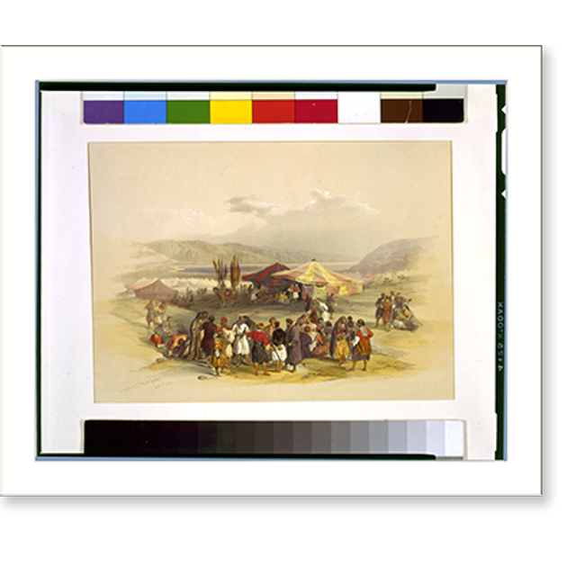 Historic Print, Encampment of pilgrims Jericho April 1st 1839, 16" x 20
