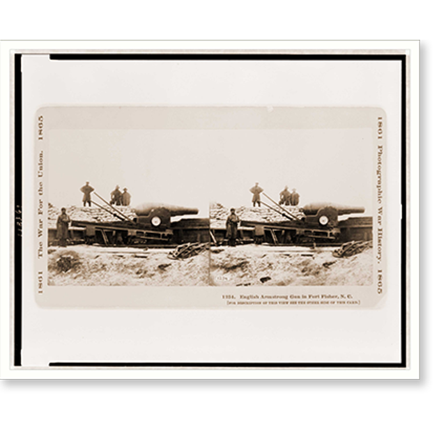 Historic Print, English Armstrong gun in Fort Fisher N.C., 16" x 20