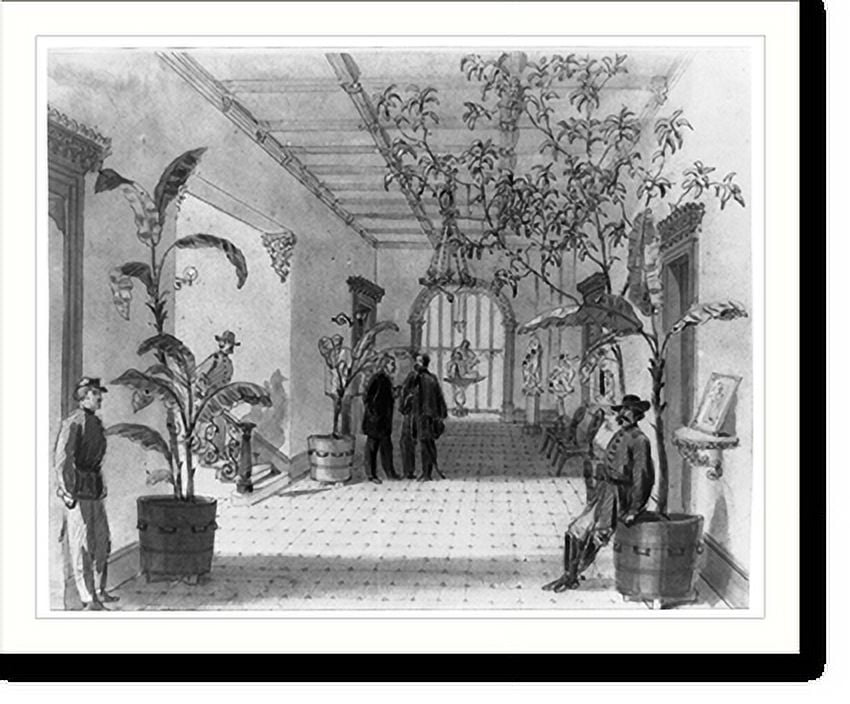 Historic Print, Entrance Hall of Mr Chas. Green's house, Savannah Ga