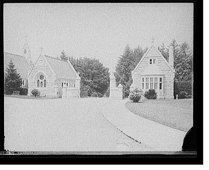 Historic Print, Entrance to Cedar Hill Cemetery, Hartford, Ct., 16" x