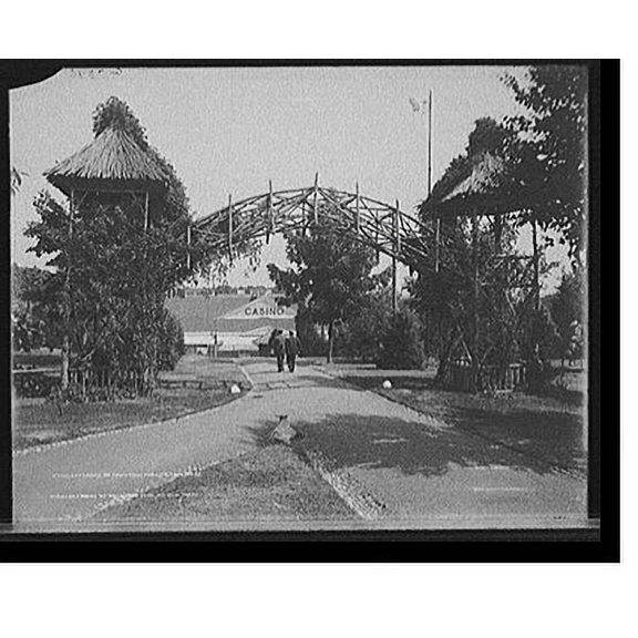 Historic Print, Entrance to Mountain Park, Mt. Tom, Mass., 18" x 24"