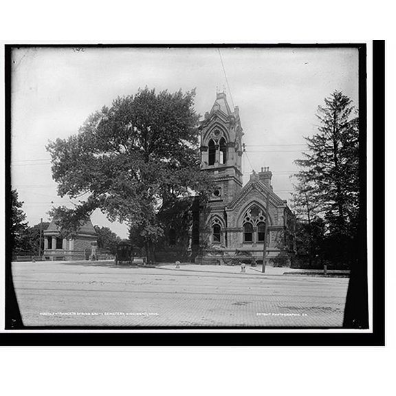 Historic Print, Entrance to Spring Grove Cemetery, Cincinnati, Ohio, 18" x 24"
