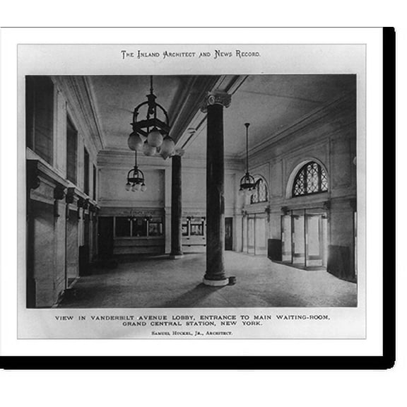 Historic Print, [Entrances to Main Waiting-Room, Grand Central Station, New York; Samuel Huckel, Jr., arch.: View in Vanderbilt Ave. Lobby], 18" x 24"