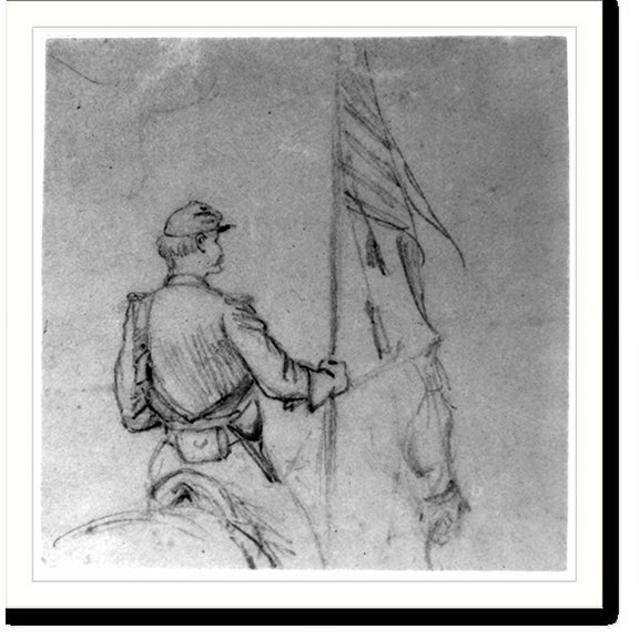 Historic Print, [Equestrian standard bearer], 18" x 24"