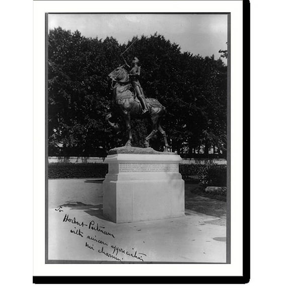 Historic Print, [Equestrian statue of Joan of Arc in Blois, France].Paul [Gros?], Blois., 18" x 24"