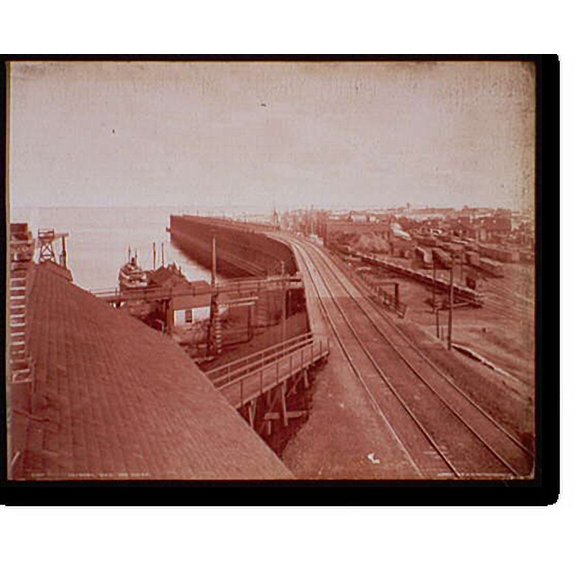 Historic Print, Escanaba, Mich. Ore docks, 18" x 24"