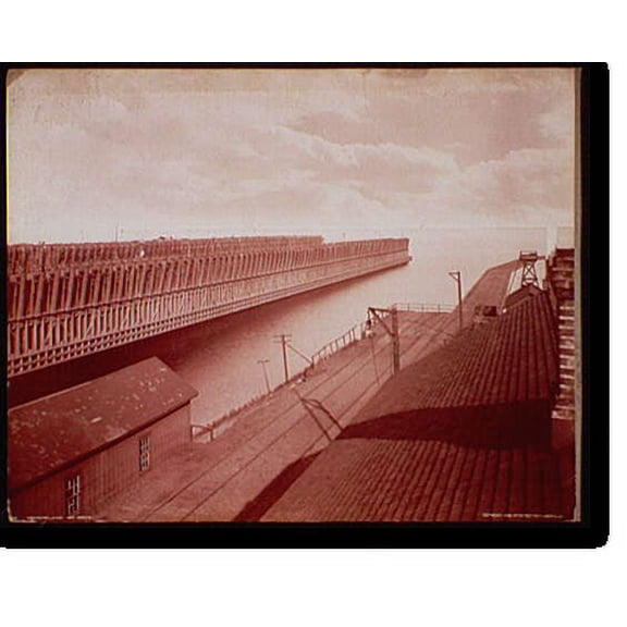Historic Print, Escanaba, Mich. Ore docks - 2, 18" x 24"