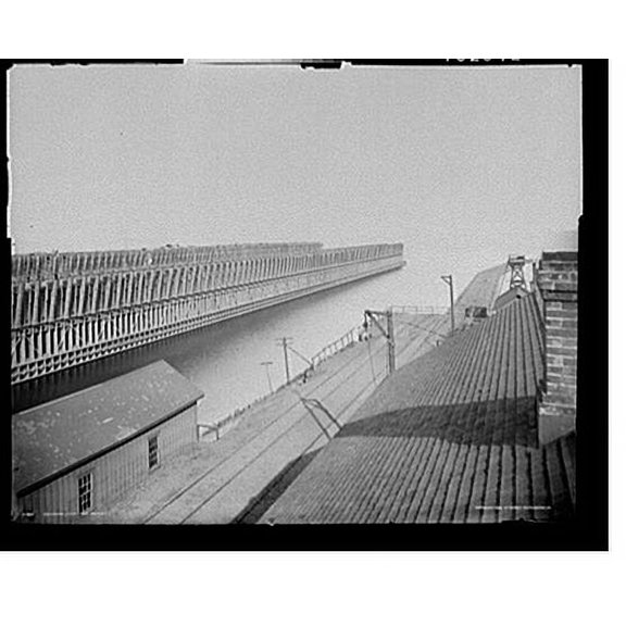 Historic Print, Escanaba, Mich., ore docks, 18" x 24"