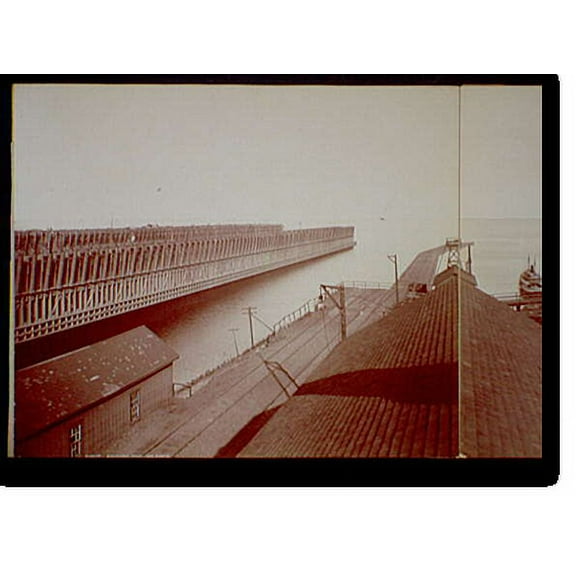 Historic Print, Escanaba, Mich. ore docks - 4, 16" x 20"