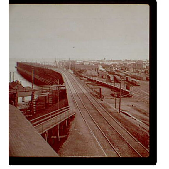 Historic Print, Escanaba, Mich. ore docks - 6, 18" x 24"
