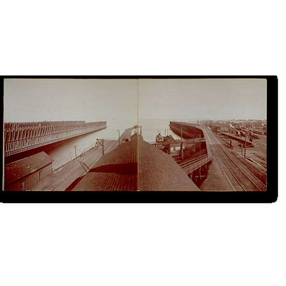 Historic Print, Escanaba, Mich. ore docks - 7, 16" x 20"