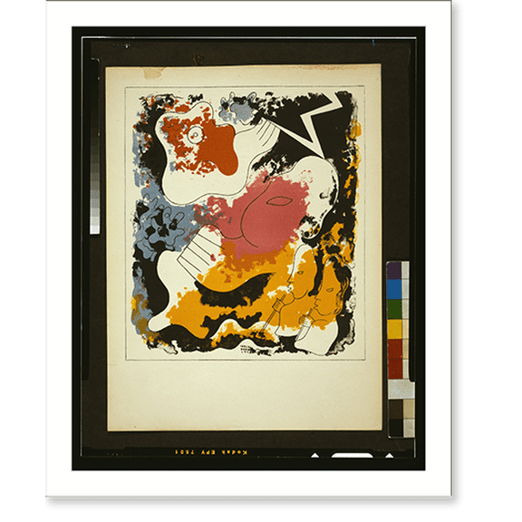 Historic Print, [Estampas del Popol-Vuh. No había más que la inmovilidad y el silencio en las tinieblas..."].Carlos Merida 1943.", 16" x 20"