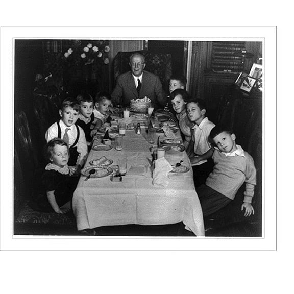 Historic Print, [Eugene Meyer with Graham grandchildren and others around dining room table at birthday party], 16" x 20"