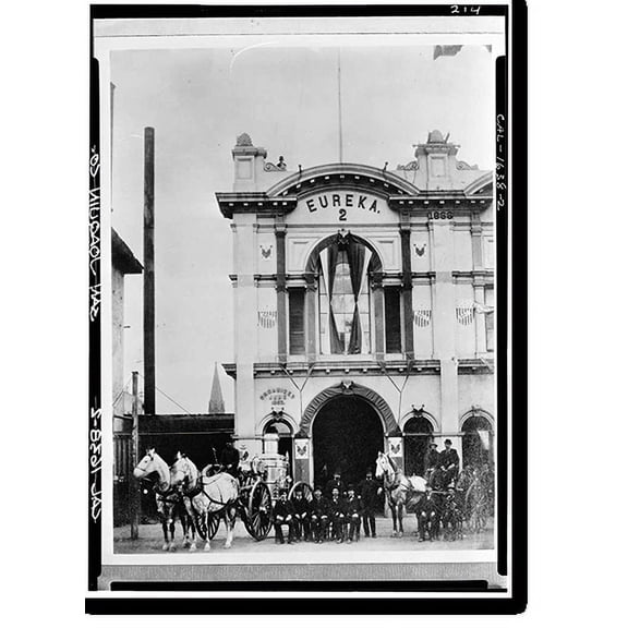 Historic Print, Eureka Firehouse, Stockton, San Joaquin County, CA - 2, 16" x 20"