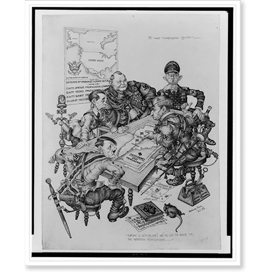 Historic Print, Europe is getting hot! We've got to move to the western hemisphere, 18" x 24"