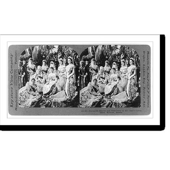 Historic Print, European queens and princesses at the Czar's coronation, Moscow, Russia, 16" x 20"
