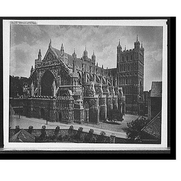Historic Print, Exeter Cathedral, 18" x 24"