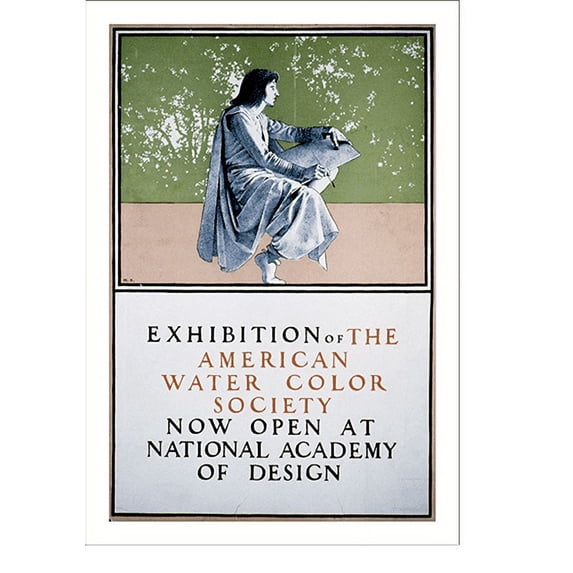 Historic Print, Exhibition of the American Water Color Society, now open at National Academy of Design.M.P., 16" x 20"